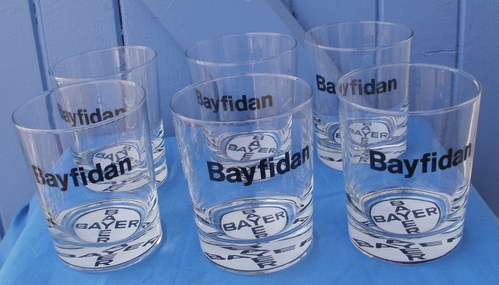 6 Verres � whisky estampill�s BAYER BAYFIDAN 10 Montauban (82)