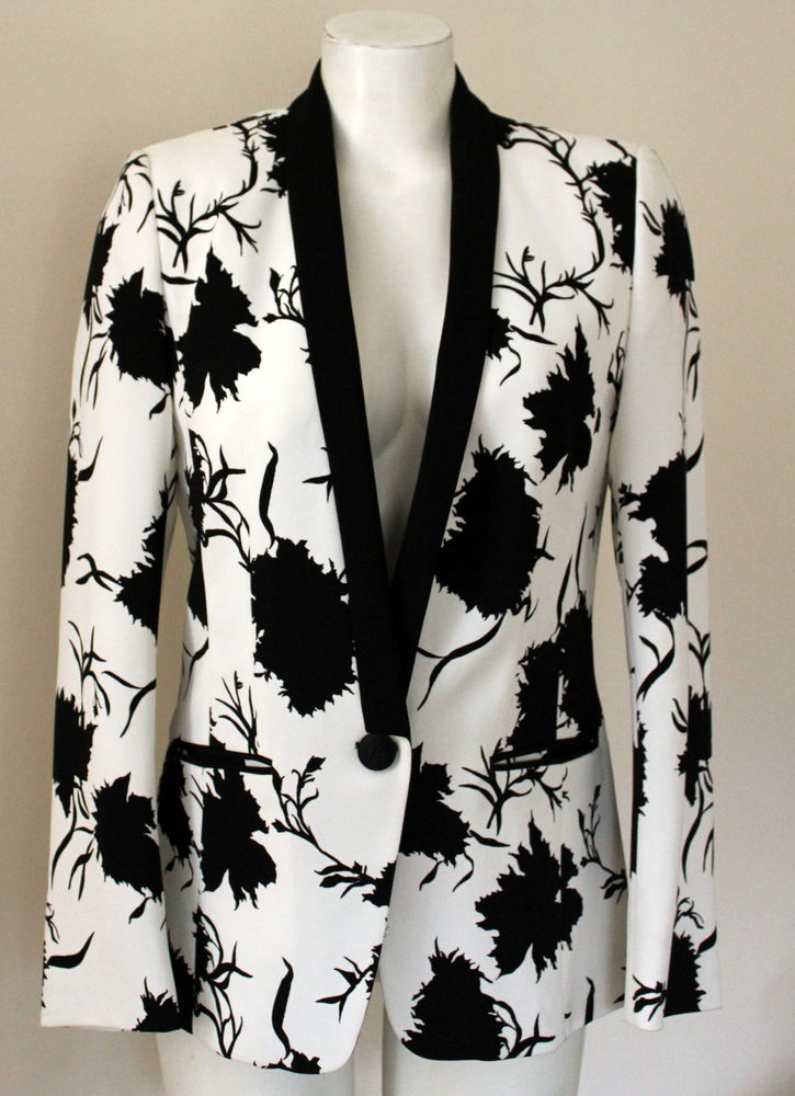 Veste blanche print noir GEORGES RECH T.40 Fr 70 Issy-les-Moulineaux (92)