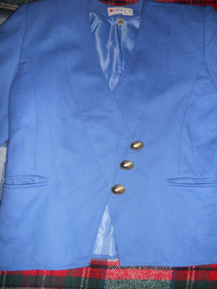 veste courte bleue t.44 (donne chemisier) 4 Auxon (10)