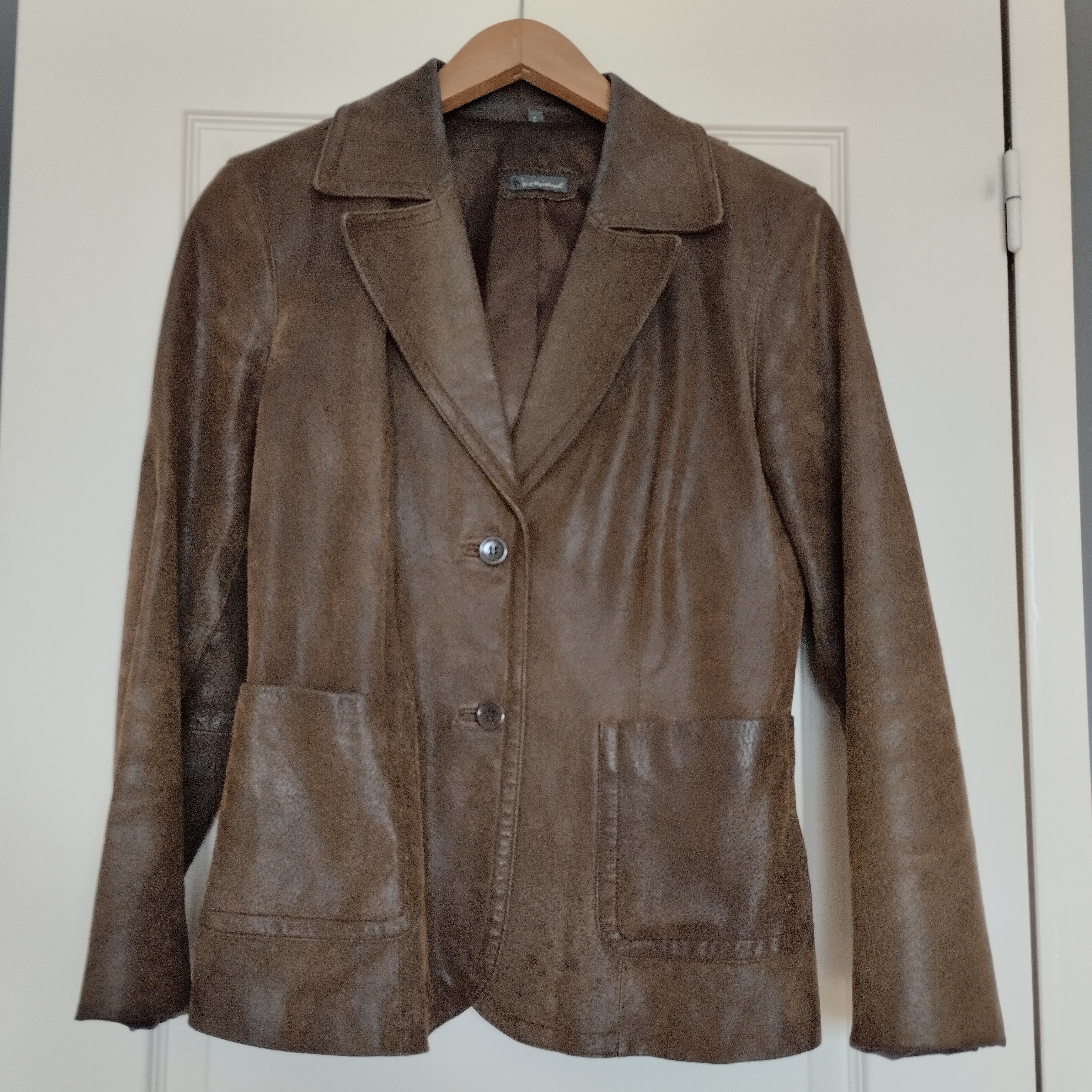 Veste en croute de cuir marron 20 Singleyrac (24)