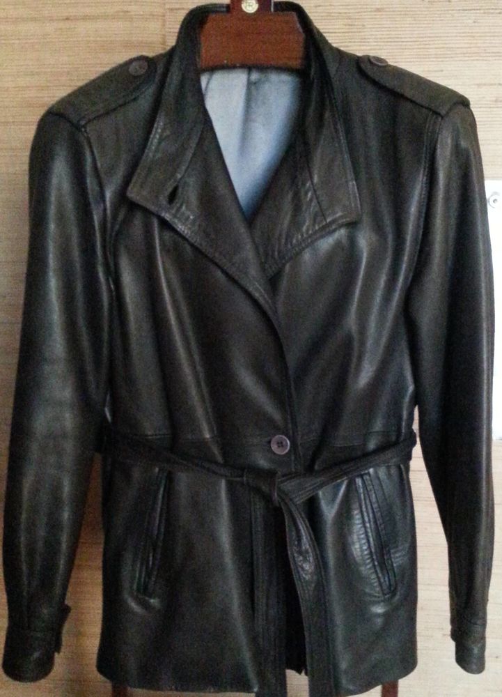 Veste en cuir marron 40 Marignane (13)