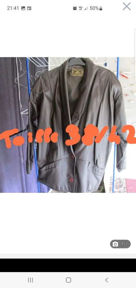 veste cuir marron fonc� taille 40 tr�s bon �tat 50 Bron (69)