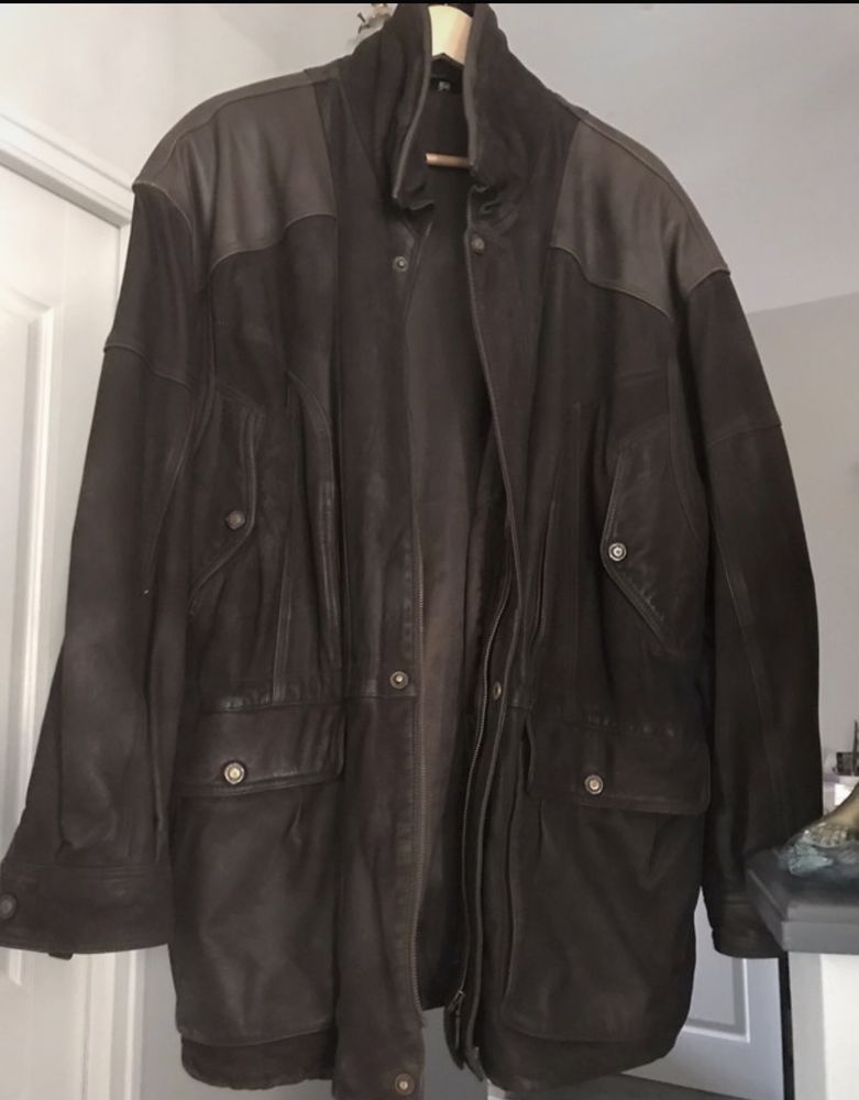 Veste en cuir nubuck marron 60 Brem-sur-Mer (85)