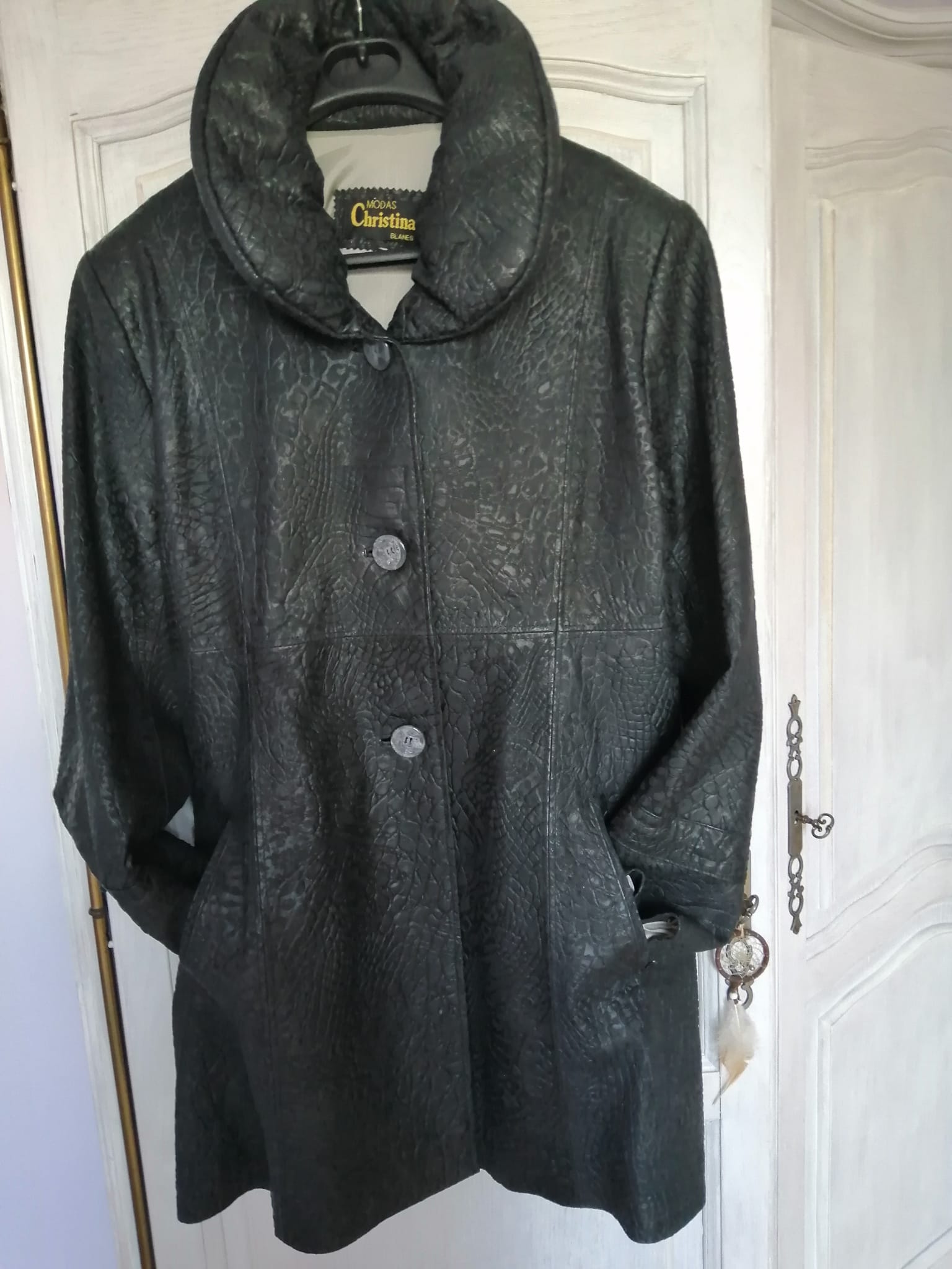 Veste en cuir v�ritable effet croco ? MODAS Christina ? 42 70 Villers-Bocage (14)