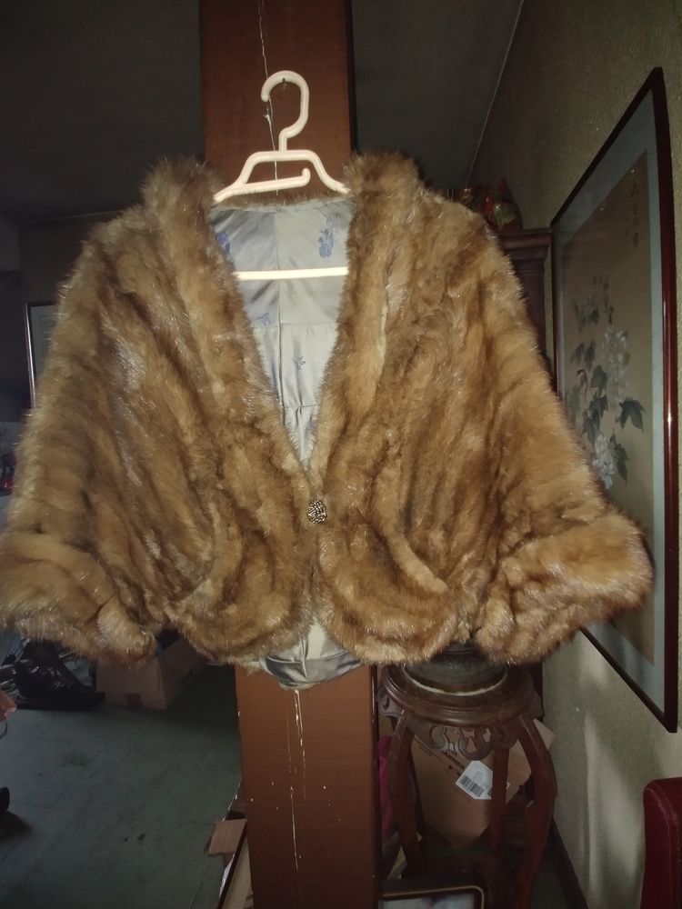 Veste, �tole, vison, Superbe, voir photo,T46 250 Lanobre (15)