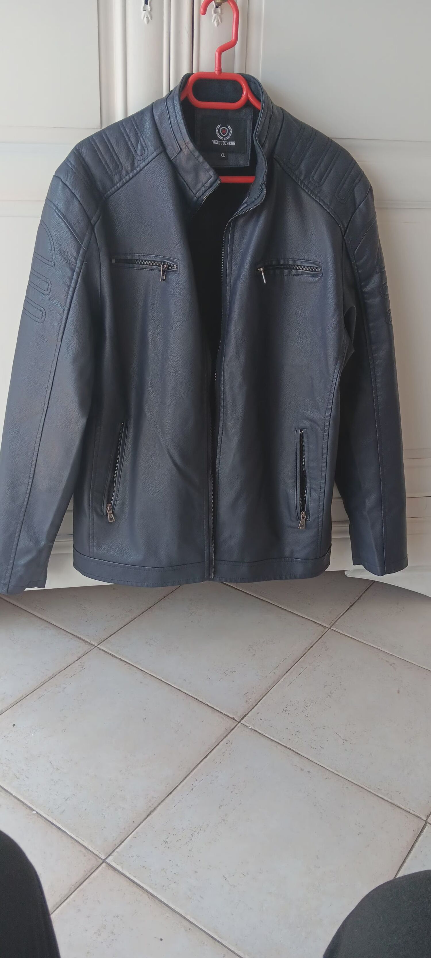 Veste fa�on cuir bleu marine 15 La Valentine (13)