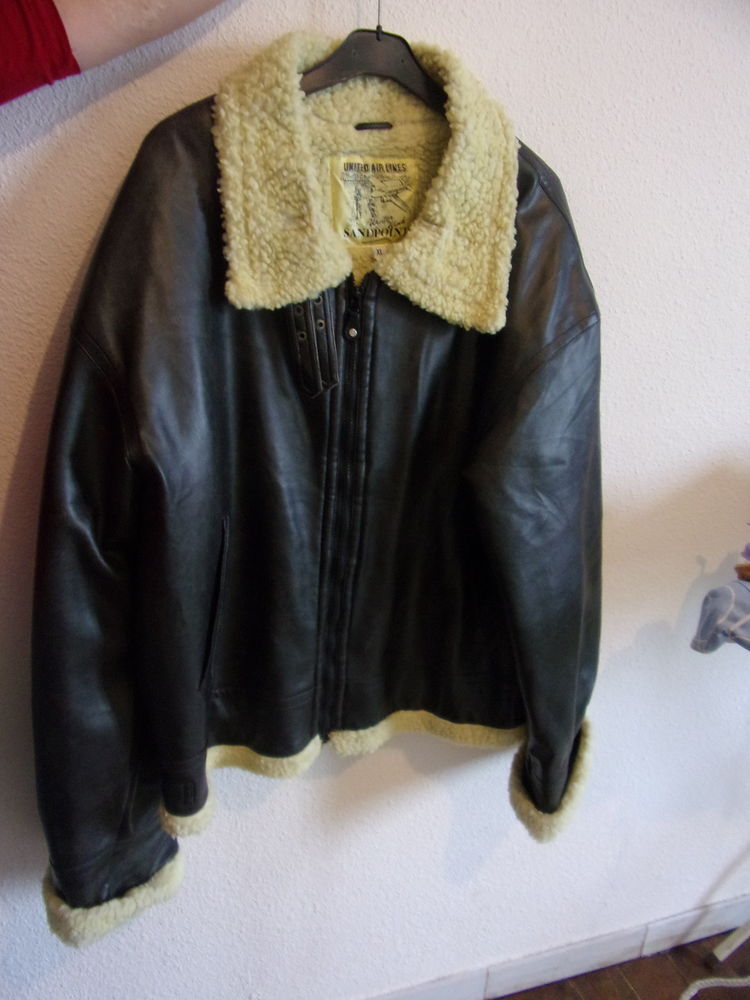 veste fourr�e aviateur, quasi neuve, taille xl, marron 30 Saint-Hilaire (11)