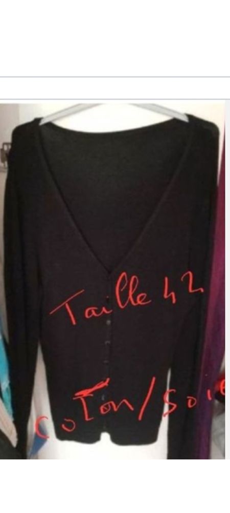 veste gilet noire taille 42 soie / coton 8 Bron (69)