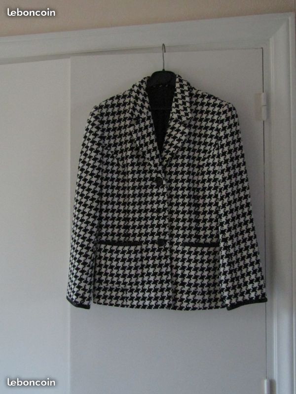 Veste imprim� pied de coq intemporel . 20 Villerest (42)