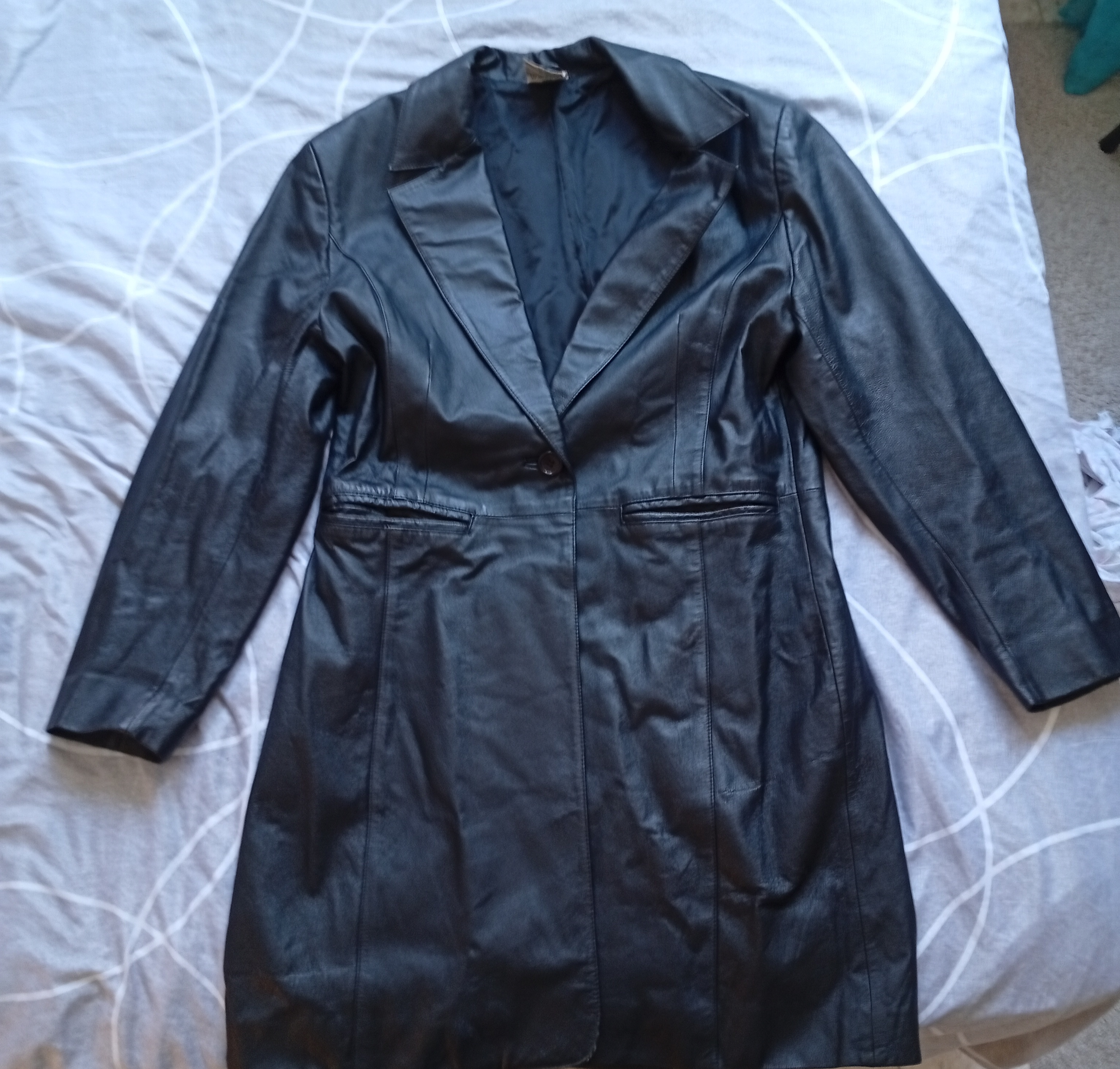 Veste longue en cuir nappa de porc ? Taille 42 35 Al�s (30)