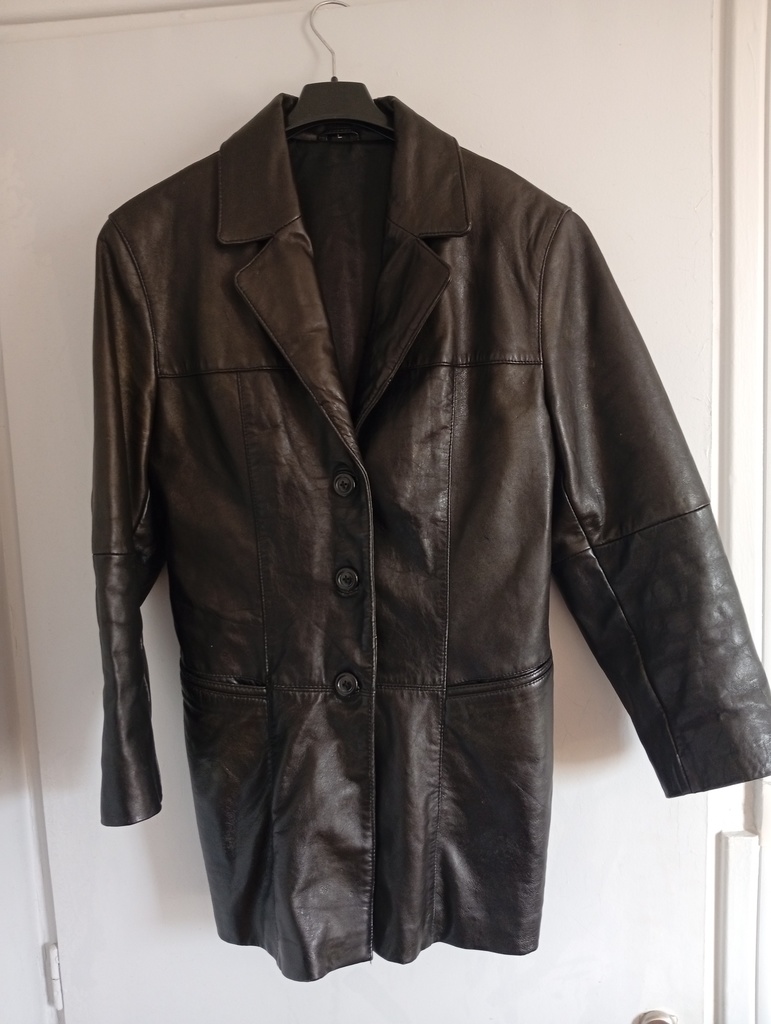 Veste longue en cuir noir 15 Lyon 4 (69)