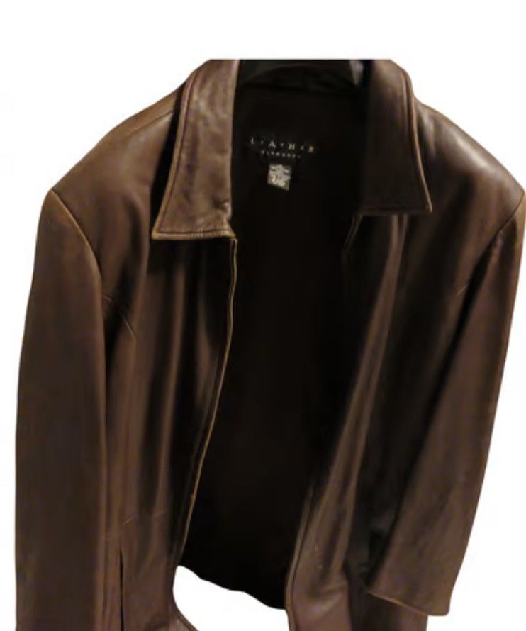 Veste En Cuir Véritable Homme Non Solo Pelle - Taille 56 - Brun - Occasion Très Bon État - Italie