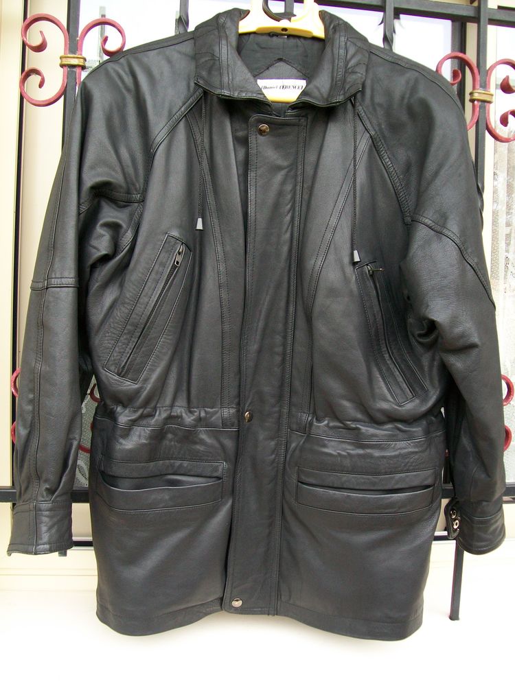 veste noir homme cuir agneau taille 88/92 correspond � M 120 Chadurie (16)