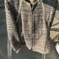 VESTE TWEED BLEU BLANC marque Madeleine tr�s belle coupe 55 Cannes (06)