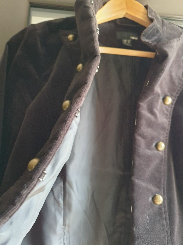 Veste en velours c�tel�e noire, doubl�e 10 Mouxy (73)