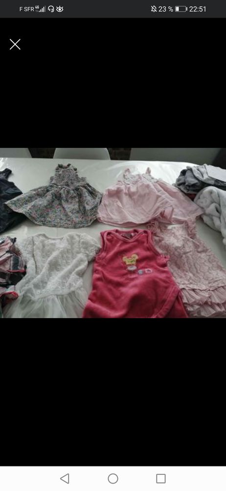 Lot v�tements b�b� fille 0 � 6 mois 40 Houdain (62)