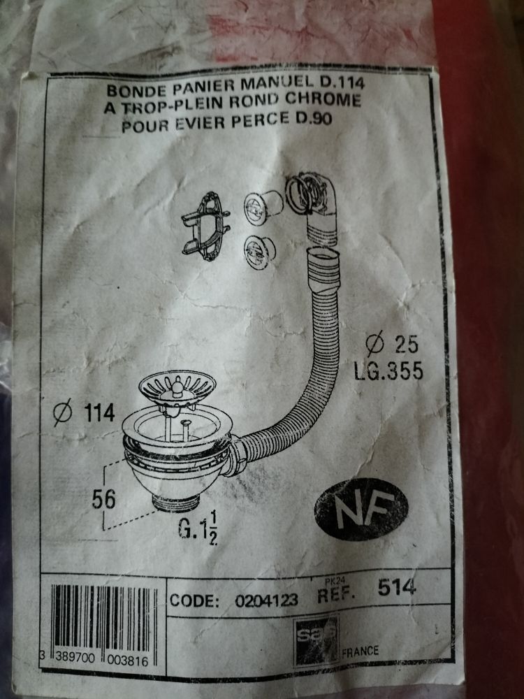 vidage �vier 1 bac a panier 30 Beauvoir (50)