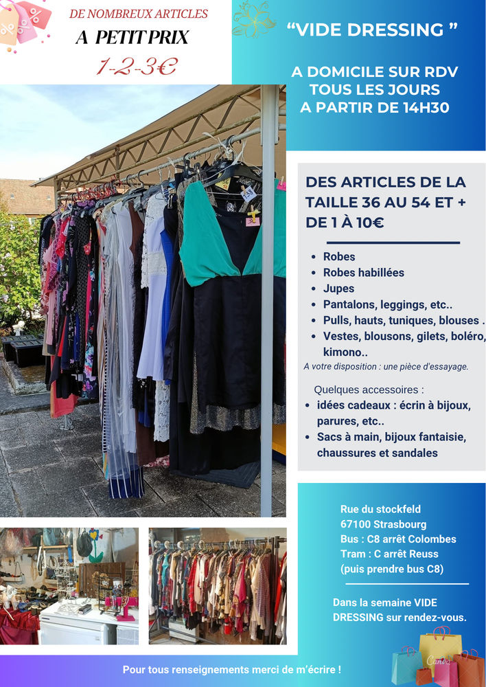 VIDE DRESSING &agrave; domicile sur rendez-vous tous les jours 0 Strasbourg (67)