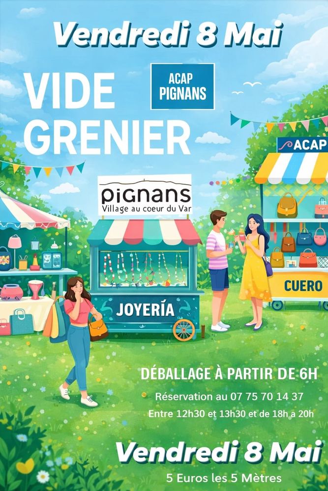 Vide grenier du 8 mai 2026 PIGNANS 0 Pignans (83)