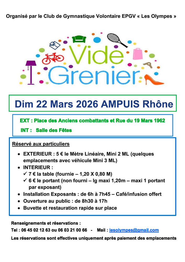 VIDE GRENIER AMPUIS 69420 0 Ampuis (69)