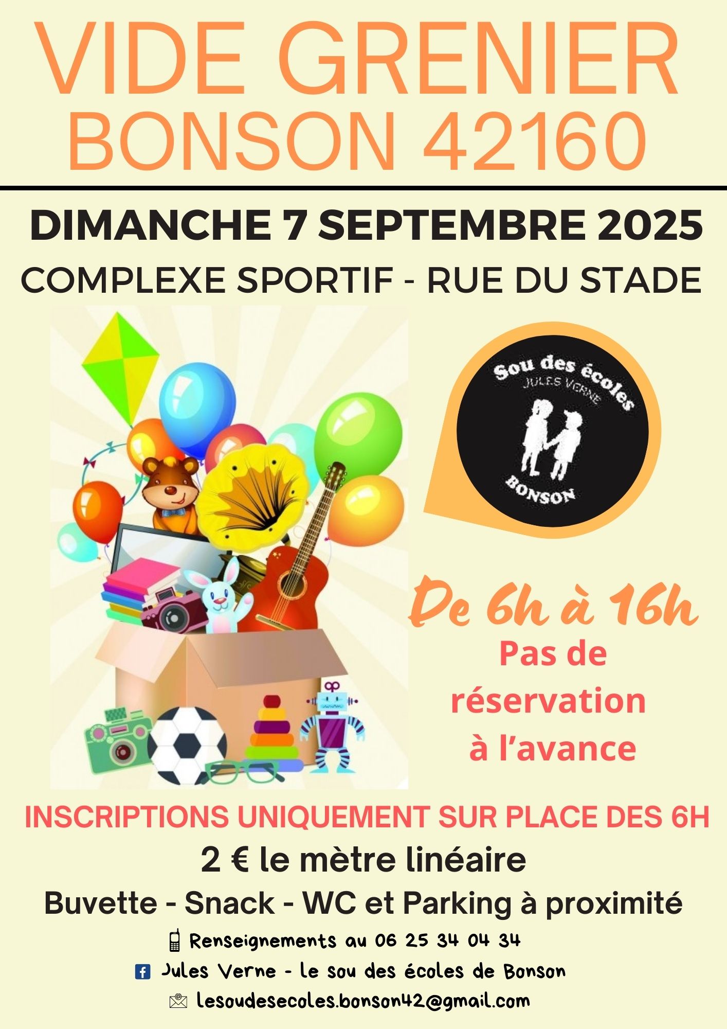 Vide grenier annuel du Sou des écoles de Bonson 0 Bonson (42)