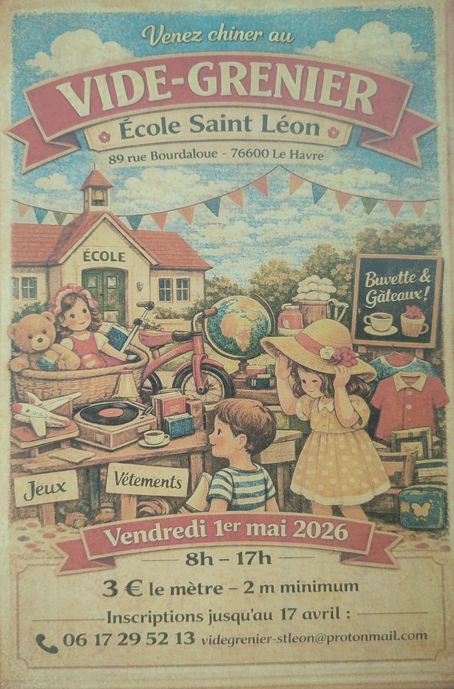 Vide grenier de l'APEL &Eacute;cole St L&eacute;on. 0 Le Havre (76)