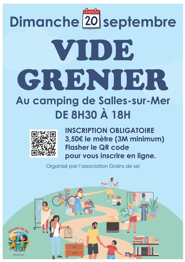 Vide grenier de l'association Grains de Sel 0 Salles-sur-Mer (17)