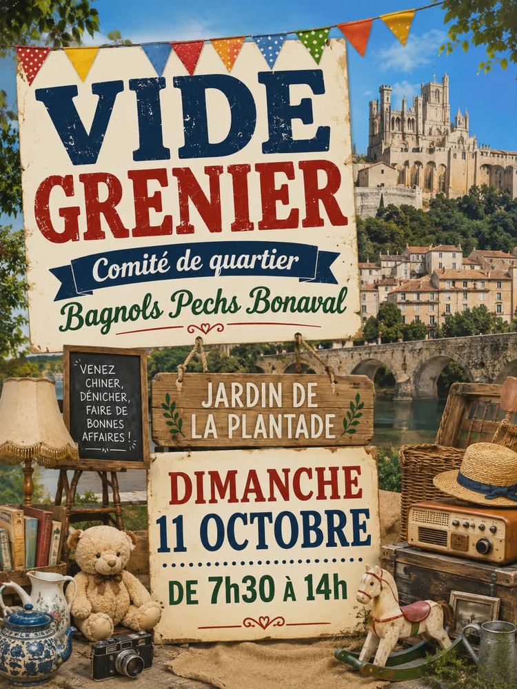 Vide Grenier Comit&eacute; de quartier Bagnols Pechs Et Bonaval 10 Béziers (34)