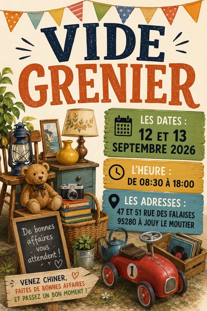 Vide grenier &agrave; domicile 0 Jouy Le Moutier (95)