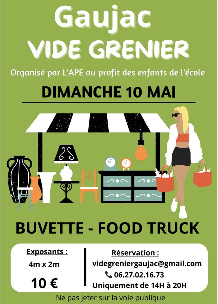 VIDE GRENIER de l'A.P.E de Gaujac 0 Gaujac (30)