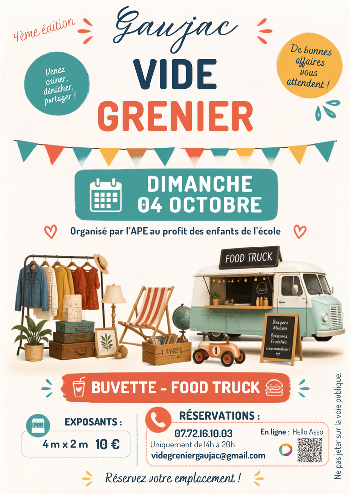 VIDE GRENIER DE L'APE DE GAUJAC 0 Gaujac (30)