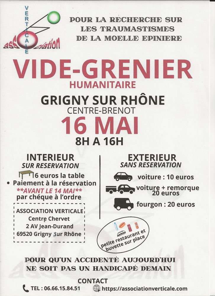 vide grenier humanitaire pour le recherche m&eacute;dicale 0 Grigny (69)