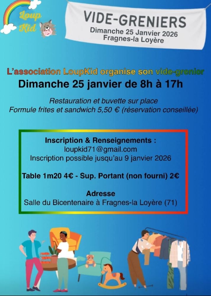 Vide grenier LOUP KID 0 Fragnes (71)