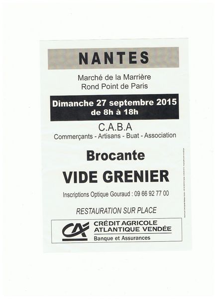Vide Grenier Rd Pt de Paris Dimanche 27 Septembre 0 Nantes (44)
