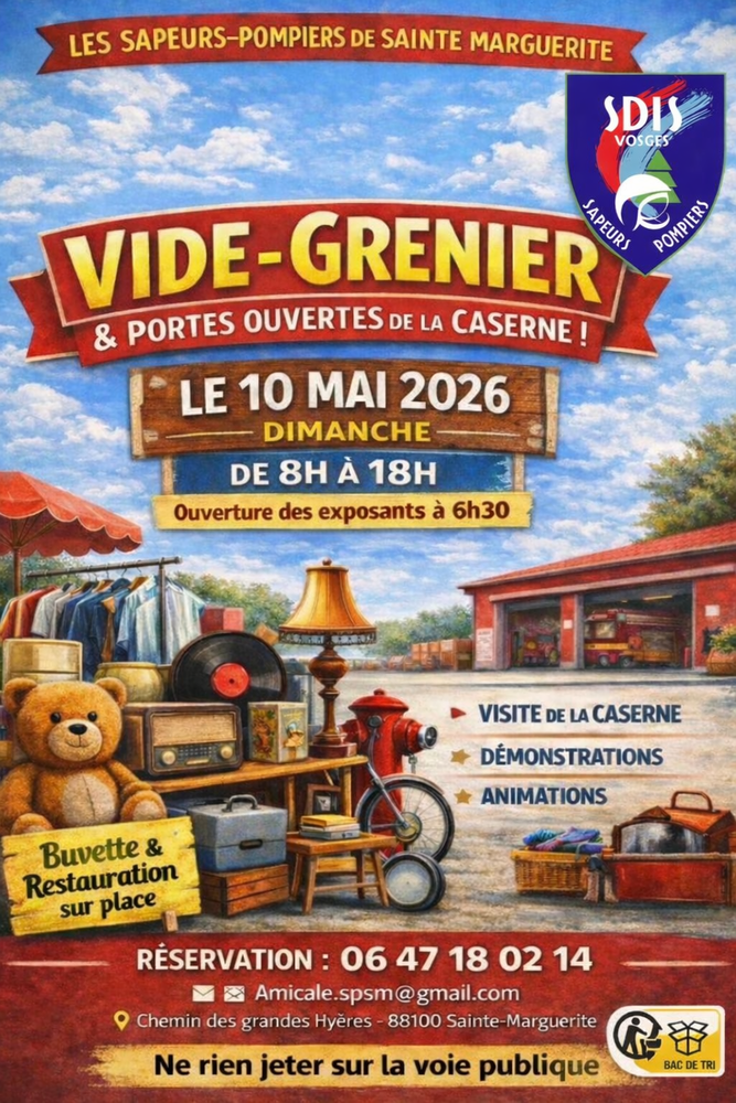 Vide grenier des sapeurs pompiers de Sainte Marguerite  0 Sainte-Marguerite (88)