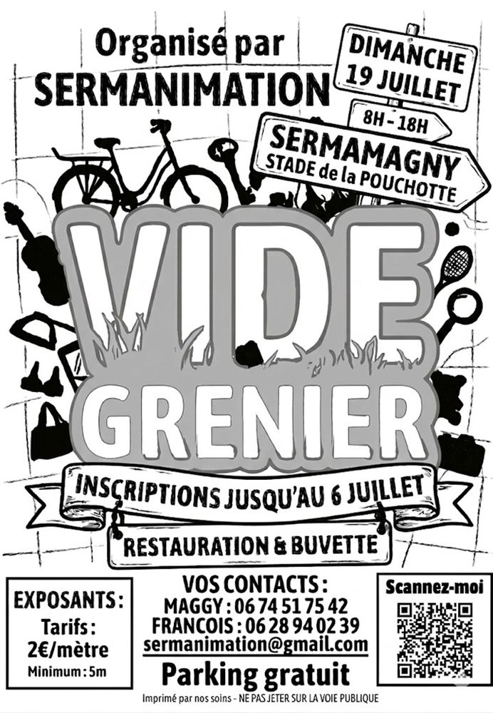 VIDE GRENIER de SERMAMAGNY 
Organis&eacute; par SERMANIMATION 0 Sermamagny (90)