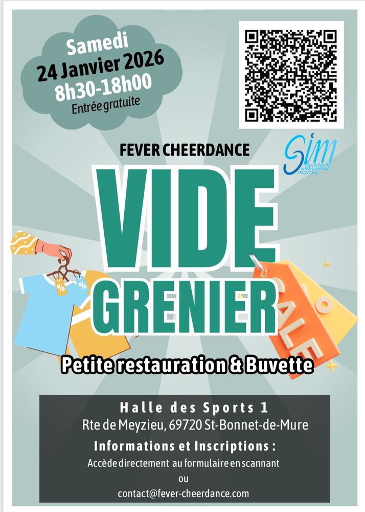 Vide grenier Vide dressing 24 Janvier 2026 0 Saint-Bonnet-de-Mure (69)