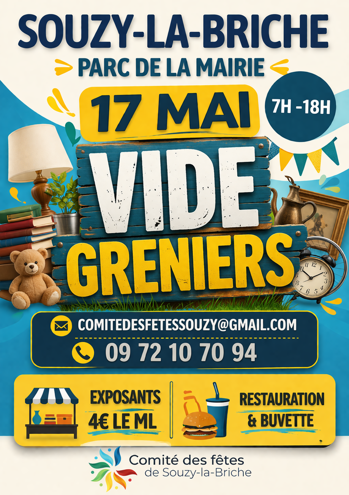 ? Vide-greniers &agrave; Souzy-la-Briche ! ? 17 MAI 0 Souzy-la-Briche (91)