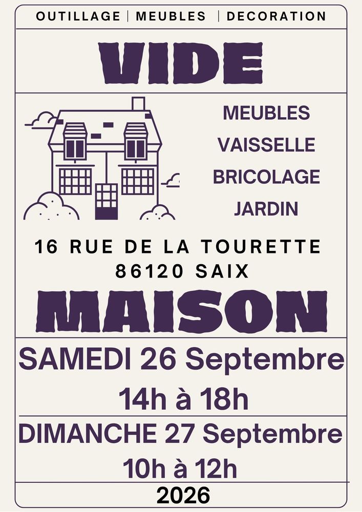 VIDE MAISON 86120 SAIX 0 Saix (86)
