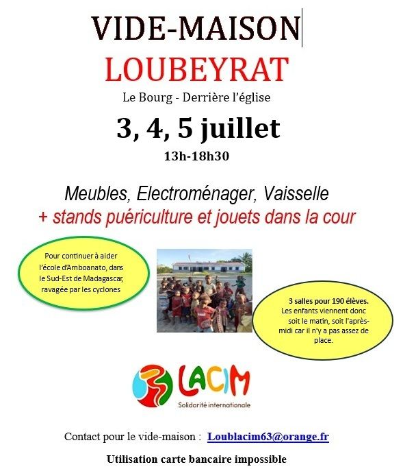 VIDE MAISON + JEUX-JOUETS + PUERICULTURE 0 Loubeyrat (63)