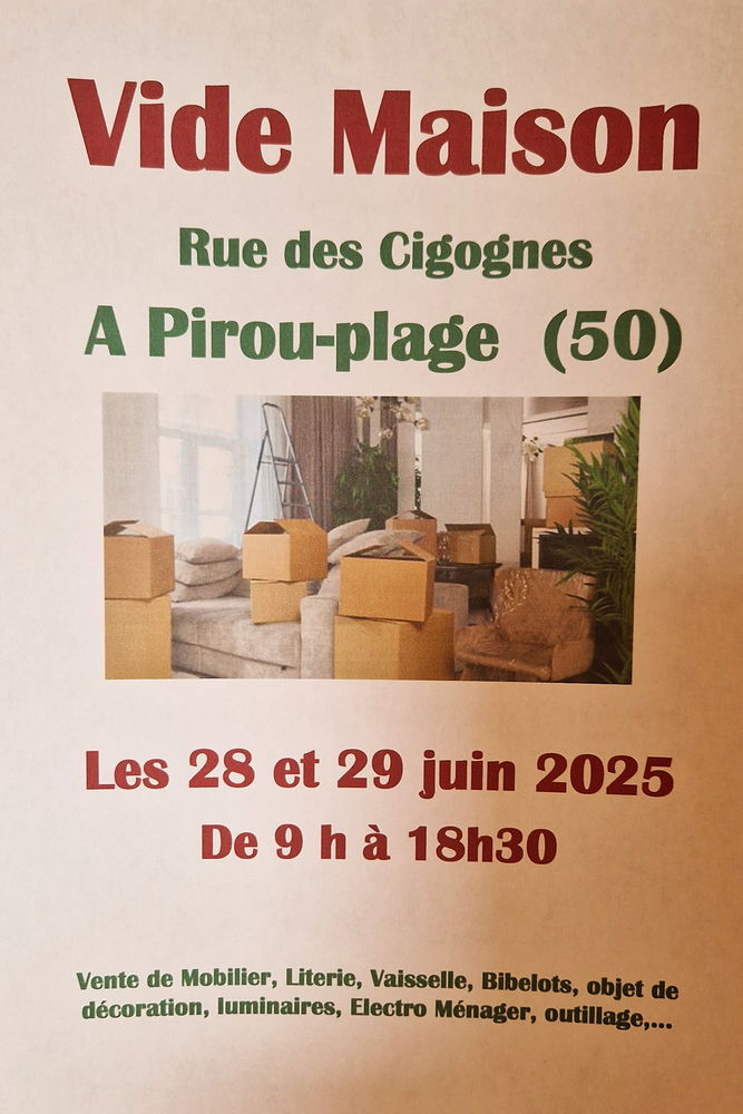 Vide maison l 28 et 29 juin  21 rue des cigognes Pirou (50) 0 Pirou (50)