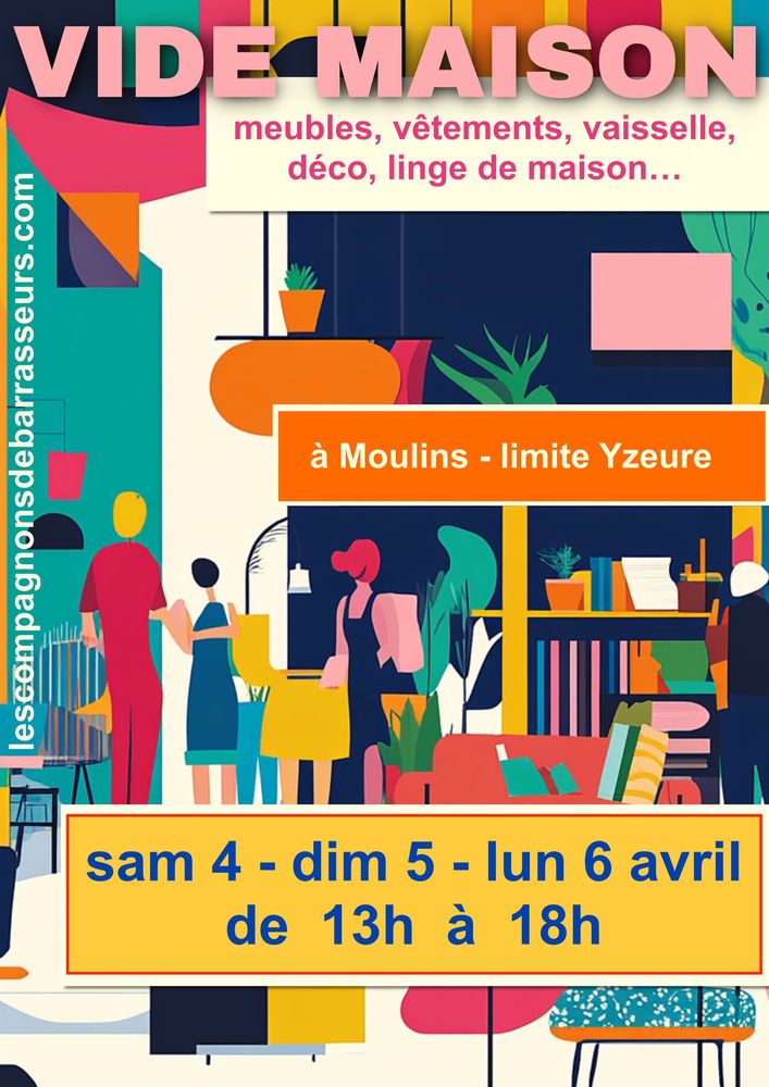 Vide maison &agrave; Moulins les 4 - 5 - 6 avril 0 Moulins (03)