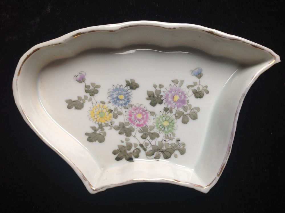 VIDE POCHE EN PORCELAINE FLEURS PEINT MAIN 15 Tr�gunc (29)