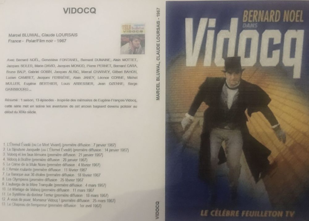   Vidocq   (S�rie TV avec Bernard No�l) - 1967 - RARE 35 Claye-Souilly (77)