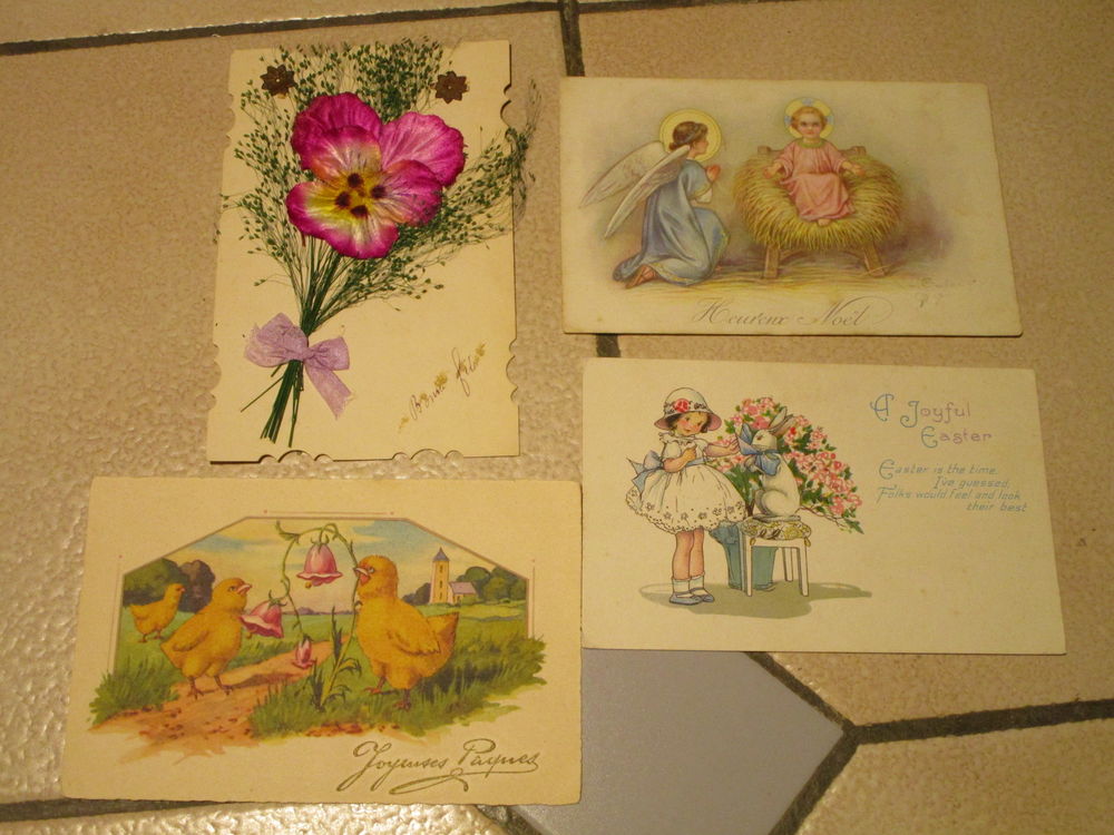 LOT VIEILLES CARTE POSTALE FETES NOEL-PAQUES-BONNE FETE  8 Villepinte (93)