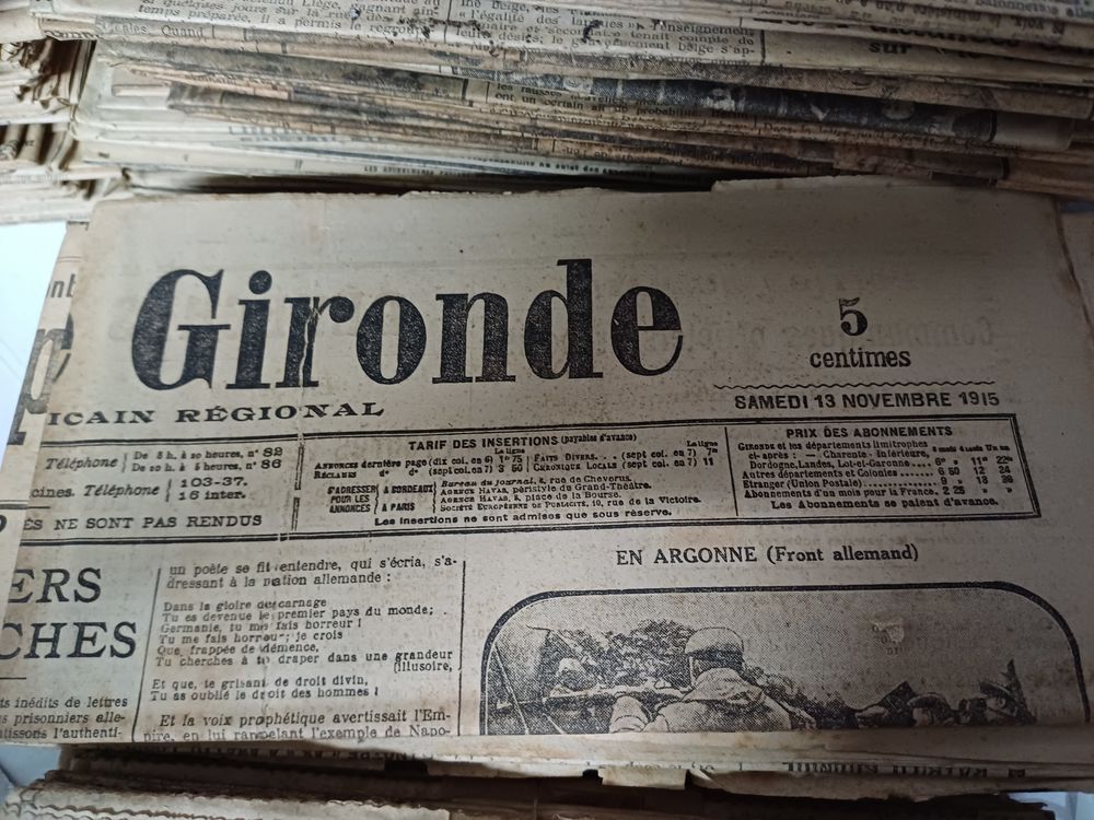 Vieux journaux datant de 1914 ..... 35 Port-des-Barques (17)