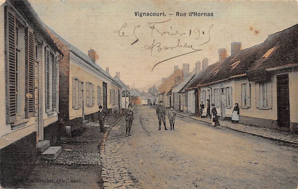 Cpa du 80 , VIGNACOURT - Rue d'Hornas. 13 Lucheux (80)