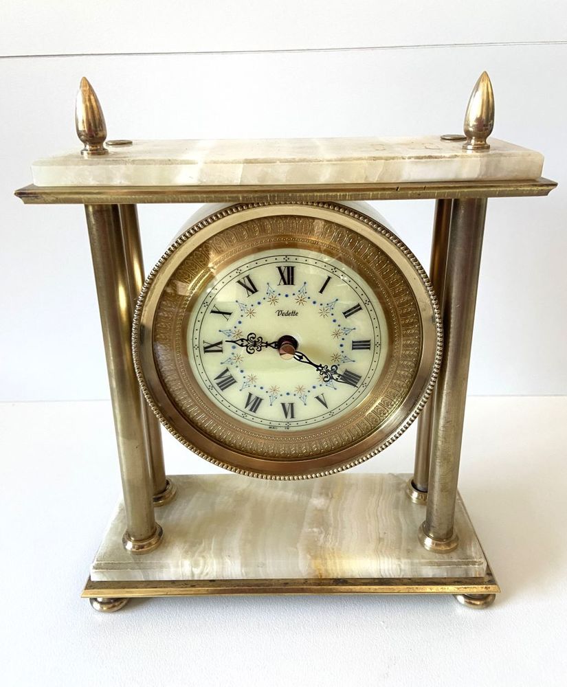 Vintage Pendulette Pendule Horloge Portique VEDETTE Marbre 0 Hyeres Plage (83)