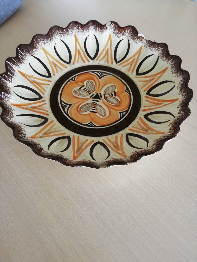 Vintage plat d�co breton des ann�es 70 7 Vitr� (35)