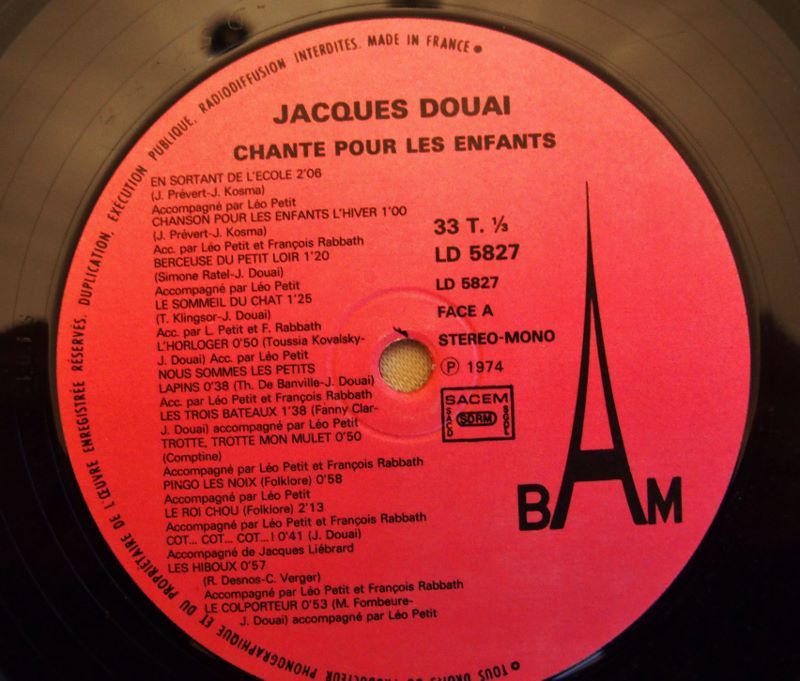 Vinyl Jacques DOUAI  chante pour les enfants 5 Lille (59)